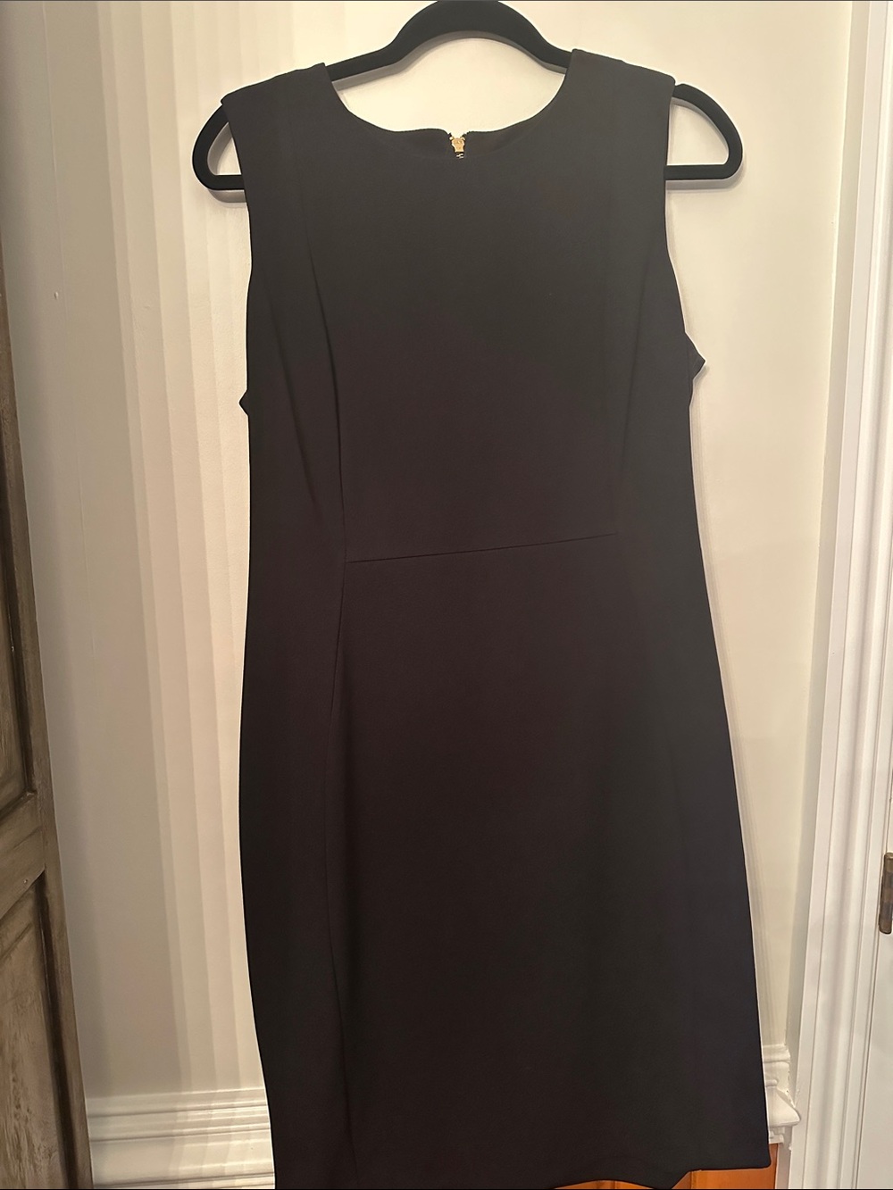 Calvin Klein Black Sleeveless Sheath Midi Dress